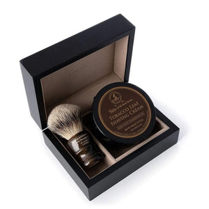 Shaving Kit Taylor of Old Bond Street Tobacco Leaf Shaving Cream & Super Shaving Brush in Wooden Gift Box