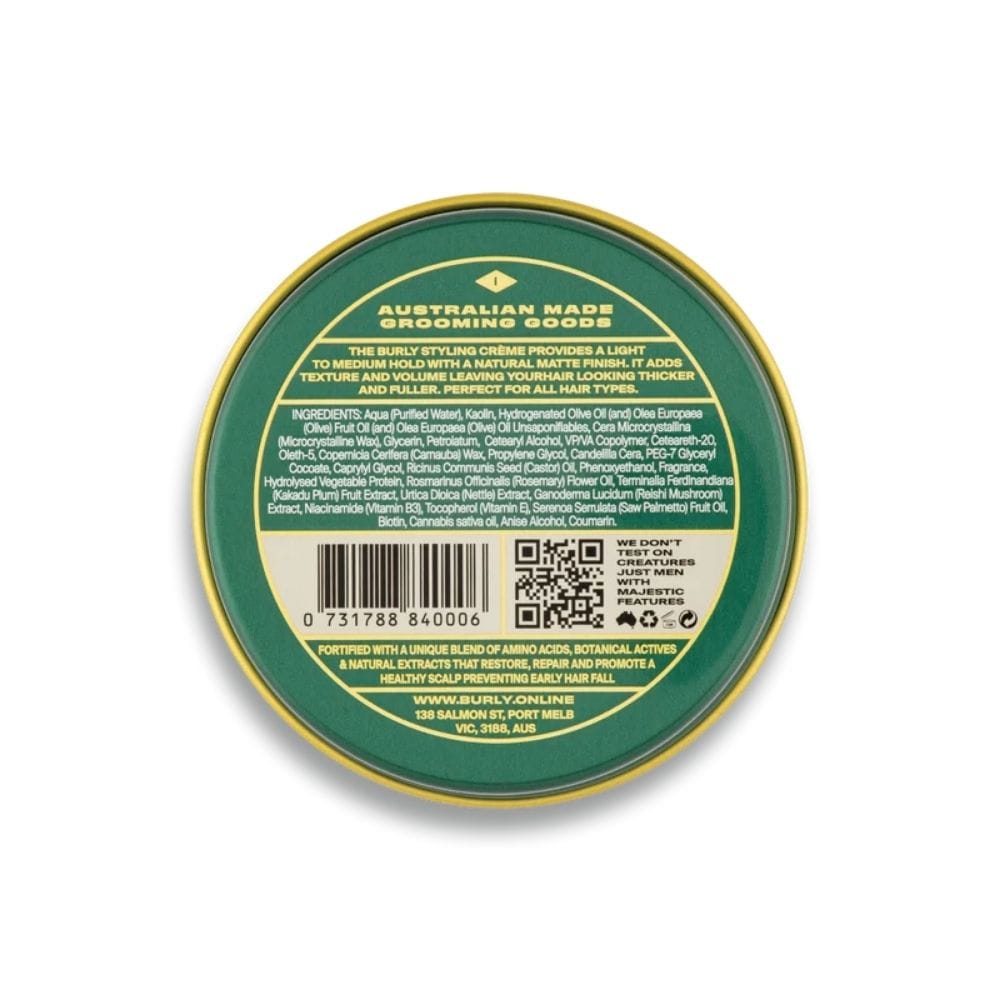 Hair Styling Product Burly Light Hold Creme 100ml