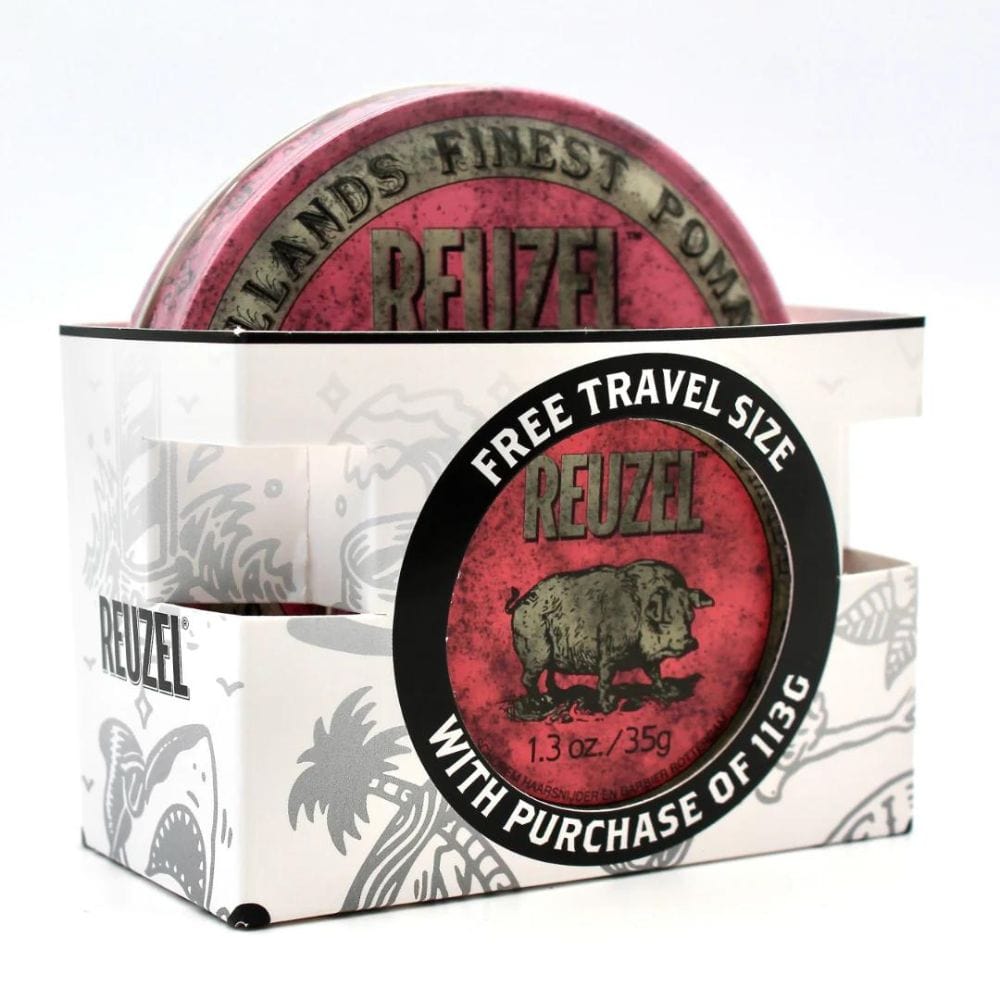 Hair Styling Product Reuzel Pink Grease Pomade Road Trip 113g + Free Travel Size 35g