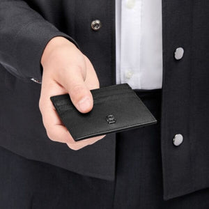 Hugo Boss Card Holder Double B Saffiano Leather Black