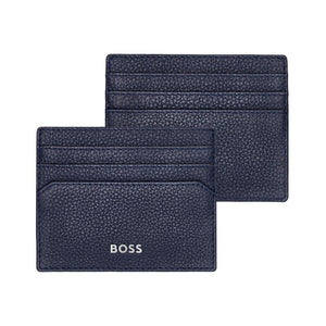 Hugo Boss Leather Card holder Classic Grained Navy