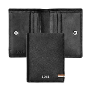 Hugo Boss Leather Folding Card Holder Iconic Black