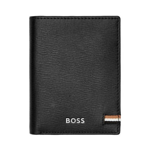 Hugo Boss Leather Folding Card Holder Iconic Black