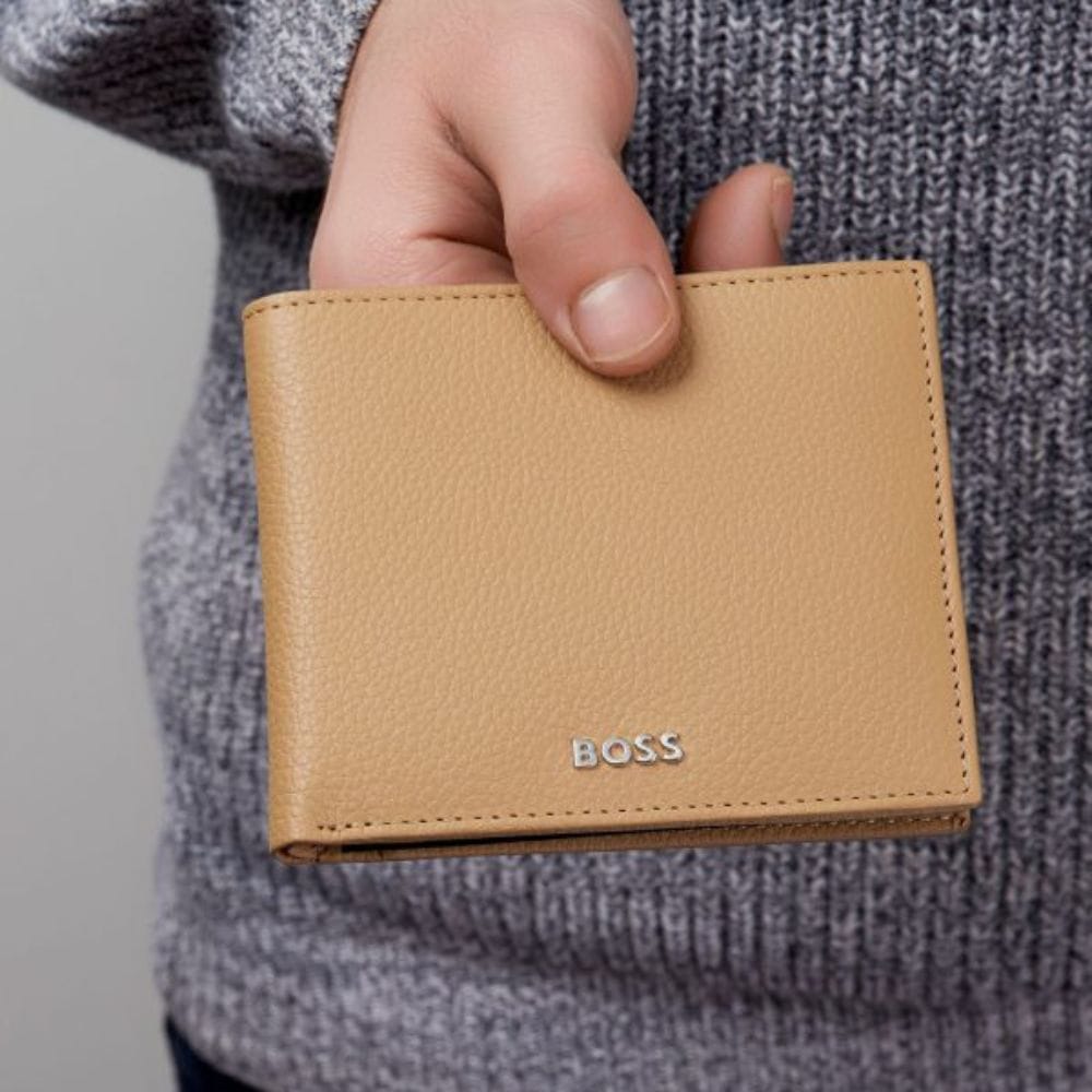 Hugo Boss Leather Wallet Classic Grained Camel