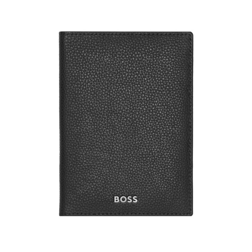 Hugo Boss Passport Holder Classic Grained Black Leather