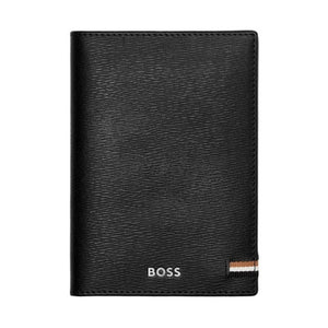 Hugo Boss Passport Holder Iconic Black Leather