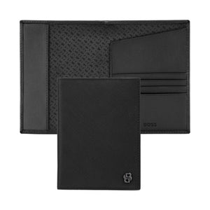 Hugo Boss Passport Holder Saffiano Leather Black
