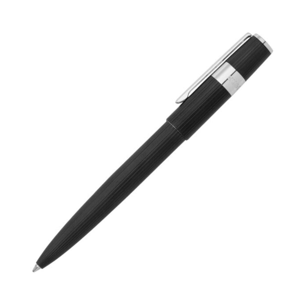 Pen Hugo Boss Ballpoint Pen Gear Pinstripe Black / Chrome