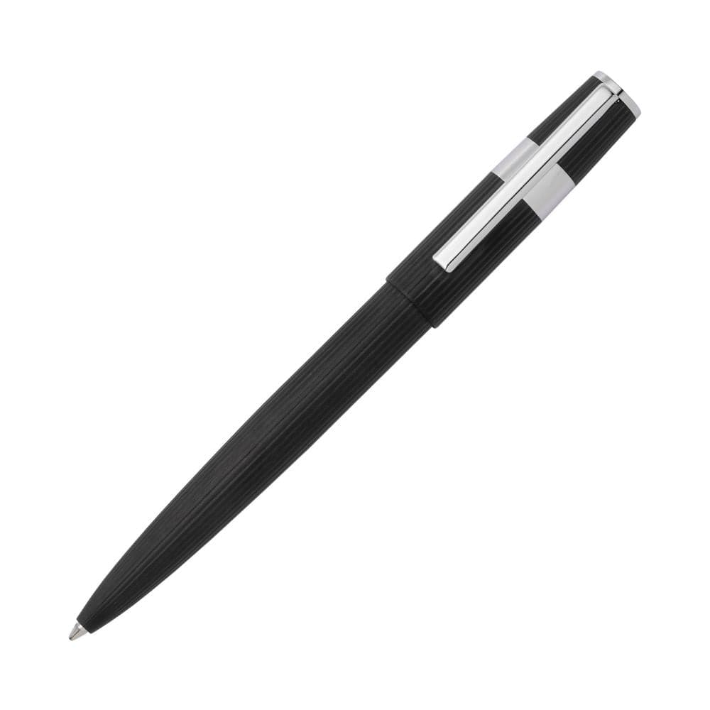 Pen Hugo Boss Ballpoint Pen Gear Pinstripe Black / Chrome