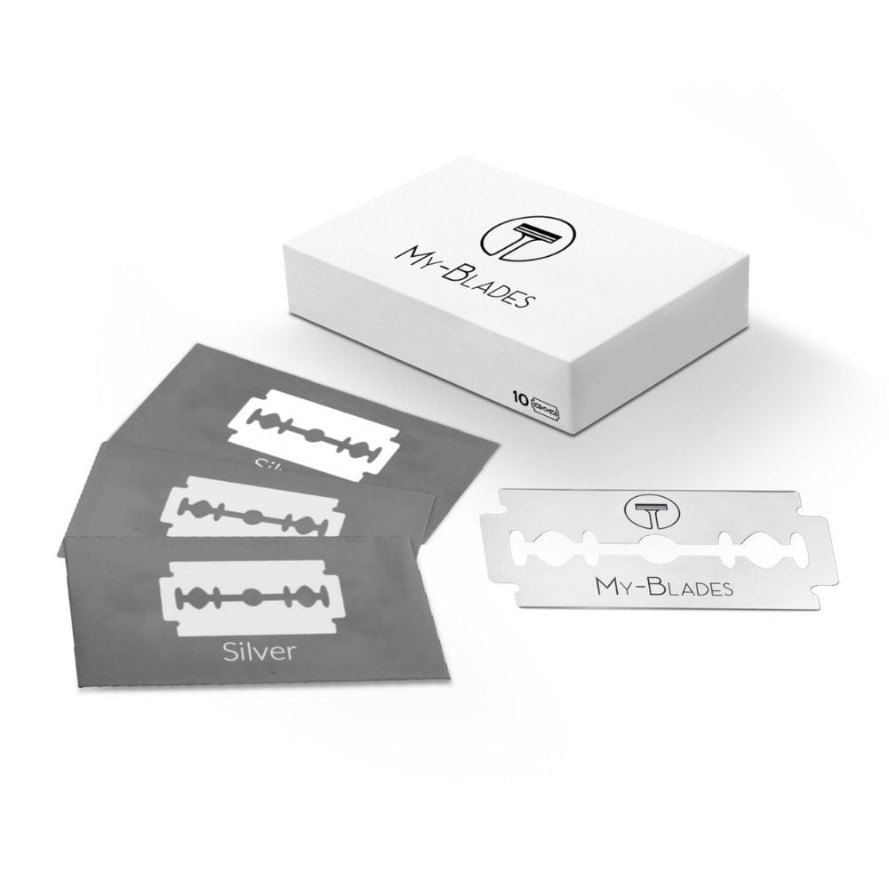My-Blades® Silver Double Edge Steel Razor Blades (10 Pack) – Style ...