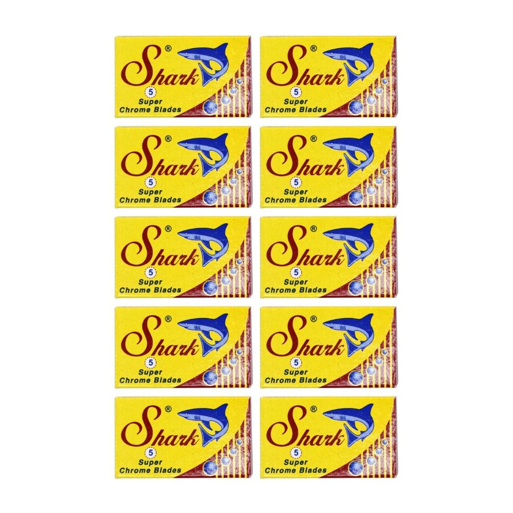 Razor Blade Shark DE Safety Razor Blades, Super Chrome, (Pack of 50)