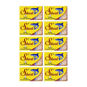 Razor Blade Shark DE Safety Razor Blades, Super Chrome, (Pack of 50)