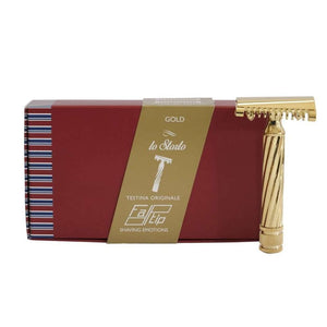 Safety Razor Fatip Lo Storto Original Open Comb DE Safety Razor Classic Gold