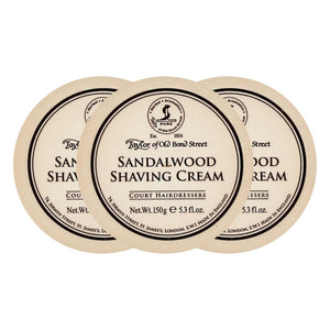 Shaving Cream Taylor of Old Bond Street Sandalwood Shaving Cream Bowl 150g (Pack of 3)