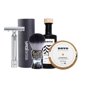 Shaving Kit Dovo & Merkur Deluxe Shave Bundle - Deep Leather