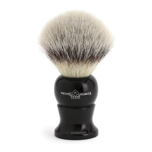 Edwin Jagger Imitation Ebony Shaving Brush Synthetic Silver Tip with Drip Stand - Large