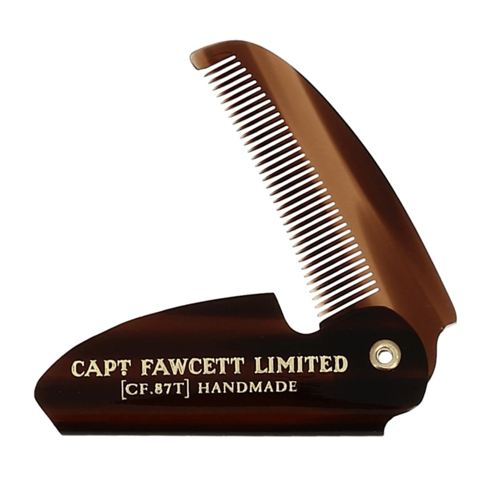 Moustache Comb Captain Fawcett Folding Pocket Moustache Comb