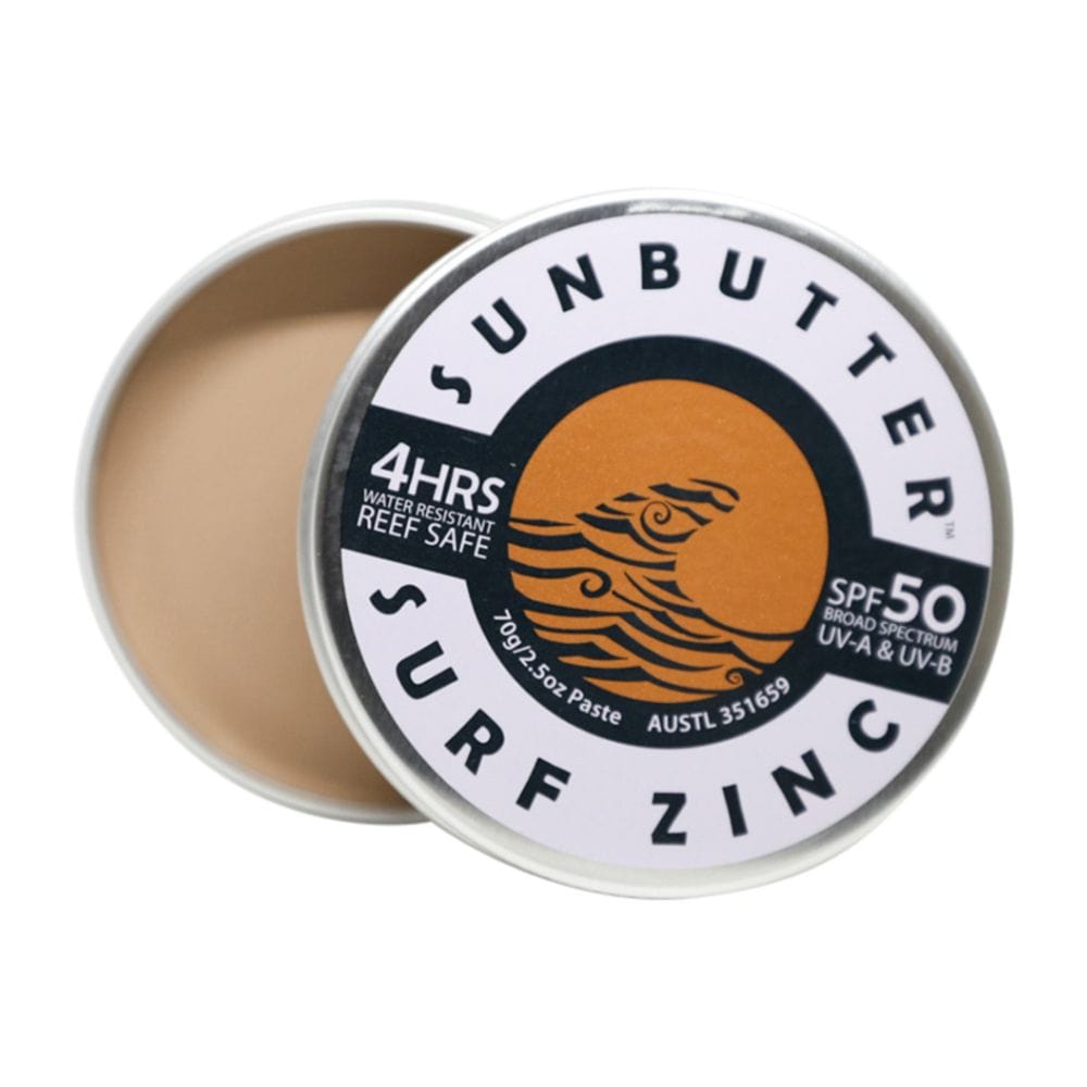 Sunscreen Sunbutter Surf Zinc Reef Safe Sunscreen SPF50 Tan Tint 70g